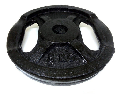 5 Kg Weight Plates Set with Grip Handles - Cast Iron 1