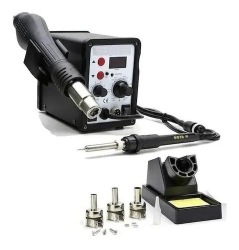 2-in-1 Soldering Station with Soldering Iron and Hot Air Gun 700W 0
