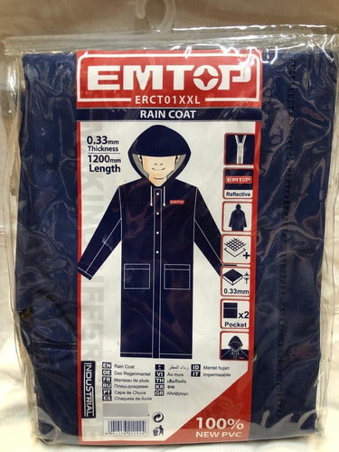 Emtop Piloto Capa Poncho Para Lluvia Azul 1.2m Pvc 0