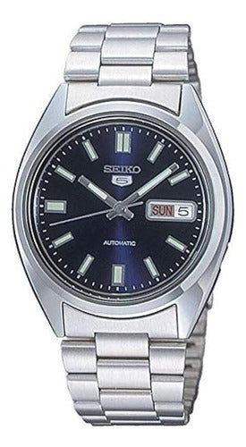 Seiko Snxs77 Automatic Blue Day Date Dial Silver Steel Pulse 0