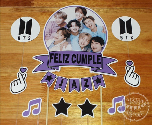 Festejá Bonito Cake Topper - Adorno Para Torta - BTS - Personalizado 1