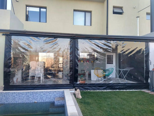 Clear Glass or PVC Color Canvas Enclosure for Gallery Quincho Awning 5