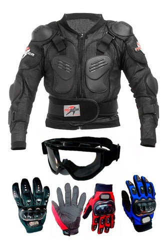 Pro Biker Pechera Kit Jacket + Pro Biker Gloves + Goggles - Fas 0