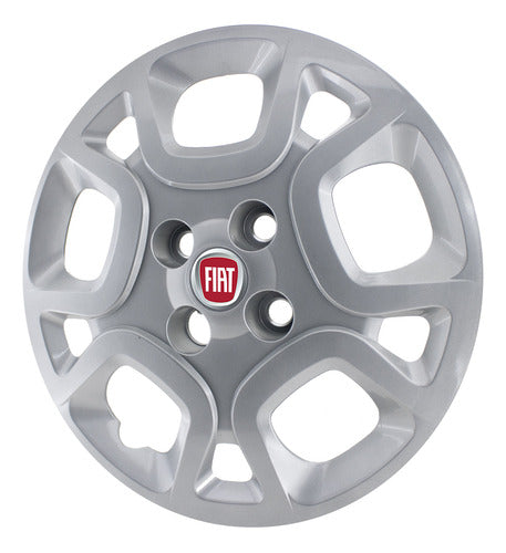Set of 4 Fiat Uno Novo 14 2010/2016 Wheel Hubcaps with Logo 2