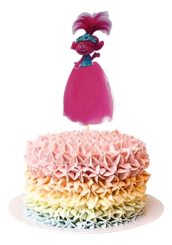 Pincho Topper Cake 25cm. Adorno Para Torta Trolls 0