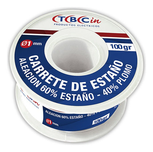 Carrete De Estaño 60/40 1mm 100gr Rollo Electronica Tbcin 0