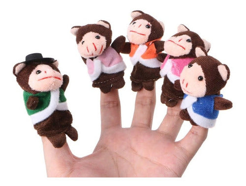 ATRAPACUENTOS Titere Dedo Animales Familia Set Peluche Granja Selva Cuento 1