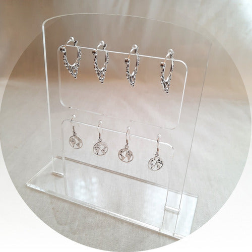 Earring Display Stand for Hanging and Hoop Earrings 4 Pairs Jewelry 0