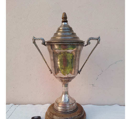 Antigua Copa Trofeo 50cm Foot Ball 1962 1er Premio Talleres 1