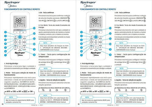 3x Controle Compatível Ar Condicionado Springer Midea Comfee 7