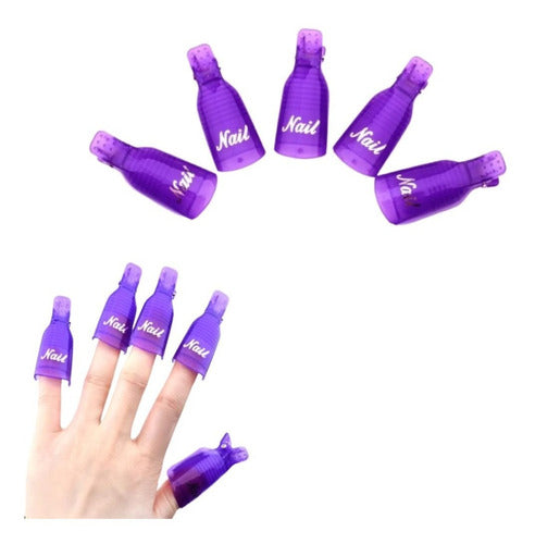 5 Broches Capuchon Para Remover Esmalte Uñas Esculpidas Gel 0