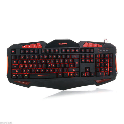 Befire LED 7 Colors Backlit USB Gaming Keyboard 1