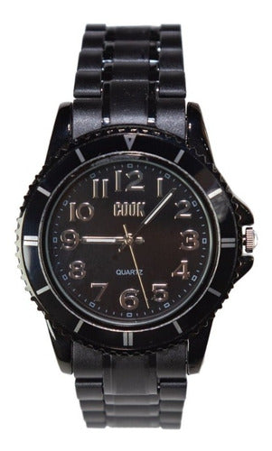 John L. Cook Unisex Analog Watch Black Bracelet 3649 0