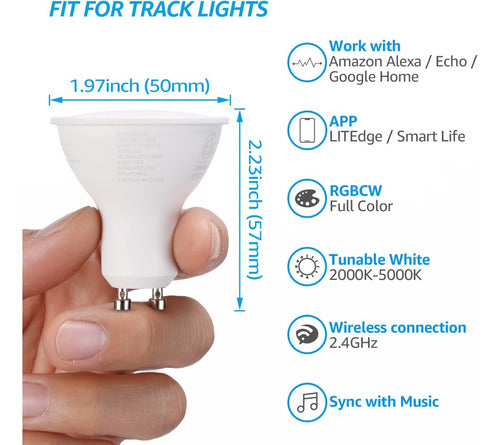 21import LED GU10 5W Smart WiFi Dimmable Color Changing Light 3