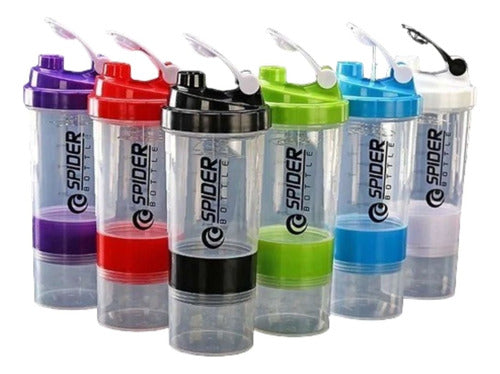 Vaso Mezclador Shaker Para Proteína Y Pastillero 3 En 1 0