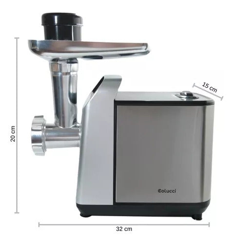 Colucci 1200W Meat Grinder with 3 Cutting Discs and Sausage Stuffer 220V 2