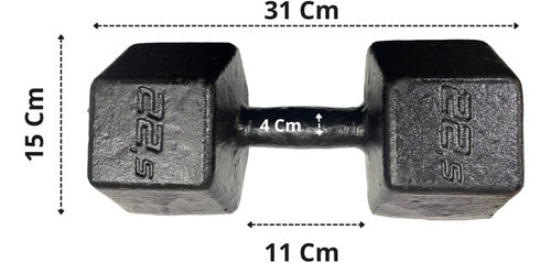 Full Fitness Solutions Hexagonal Cast Iron Dumbbell 22.5 Kg Functional Cross 1