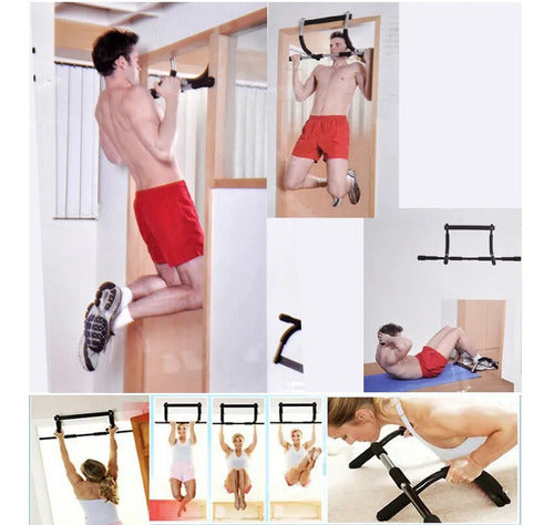 Set Barra Dominadas + Push Up Pectorales + Fondos Tricep 2