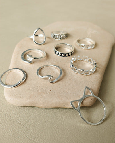 Rose.MVD Bohemian Heart Wave Ring Set 3