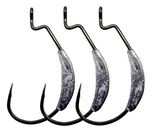 Strong Offset Lastrado N#4/0 9gr Pack X3 Fishing Hooks 0