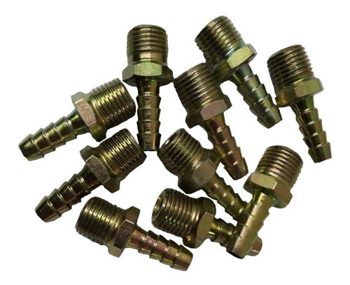 VIGOMAQ 10 Connectors Niples Rosca Macho 1/4 A Manguera 13mm 0