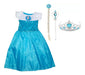 Papalote Frozen Elsa or Anna Costume with Crown, Braid, and Wand Set 1