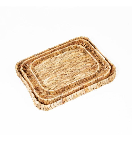 Generic Rectangular Jute Organizer Trays X3 0