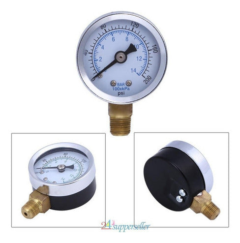 Compresor 1/8 NPT 1.5" Air Hydraulic Pressure Gauge 0-200 3