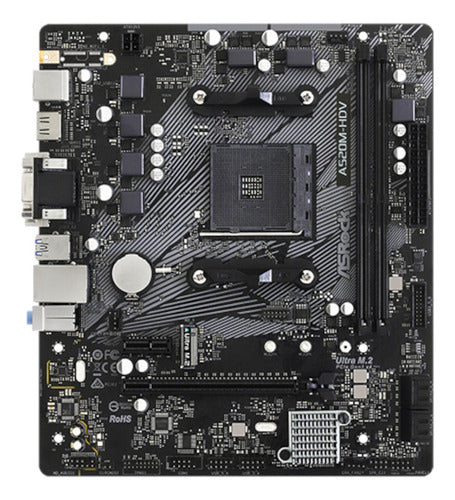 ASRock A520M-HDV Ryzen AMD AM4 Motherboard 1