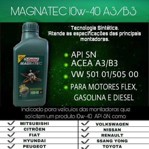 5 Lts Castrol Magnatec 10w40 Mitsubishi + Filtro Psl55 2