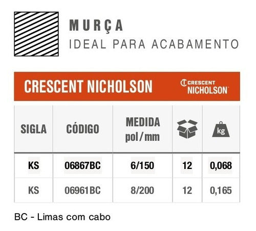 Lima Faca Murça 06'' (150mm) 06867bc Nicholson - Unidade 3