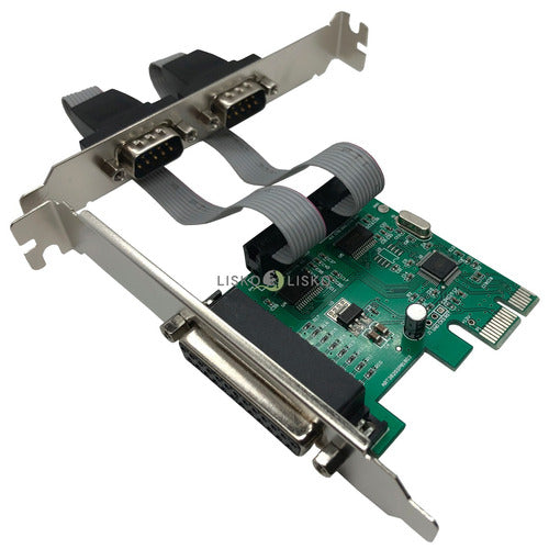 Kit C/ 3 Placa Pci Express X1 2 Seriais 1 Parale Low Profile 2