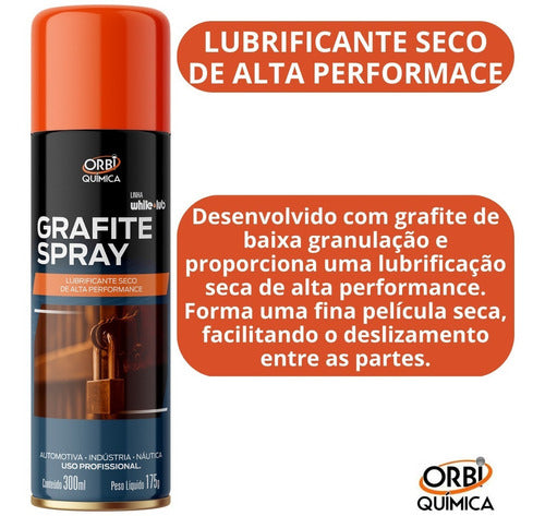 5 Lubrificante Seco De Alta Performance Grafite Spray 300ml 1