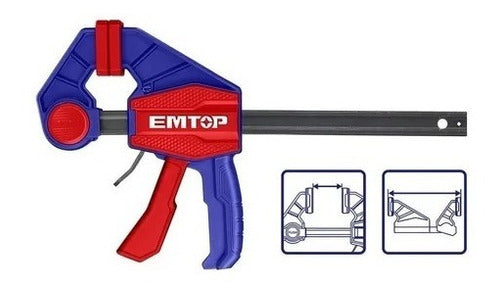 Sargento Prensa Rápida 36-900mm Carpintería Emtop Industrial 0
