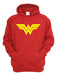Wonder Woman Logo - Red Hoodie Sweatshirt - Unisex - Kangaroo Pocket 0