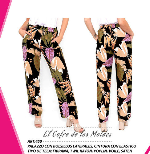 El Cofre de los Moldes Digital Palazzo Fibrana with Pockets, Sizes S to 7XL 1