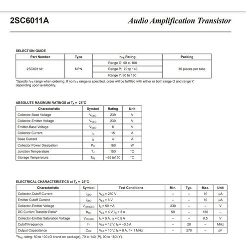 Sanken Integrado C6011A O 2SC6011A 2