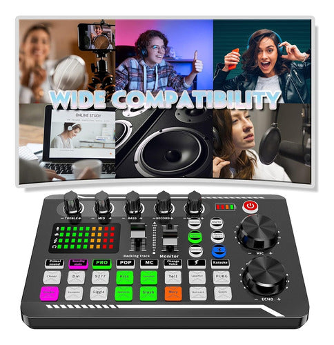 Sinwe Professional Audio Mixer Podcast Live Sound Card 2