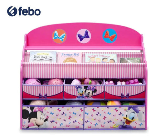 Delta Children Minnie Mouse Organizer for Books and Toys with 5 Containers 2