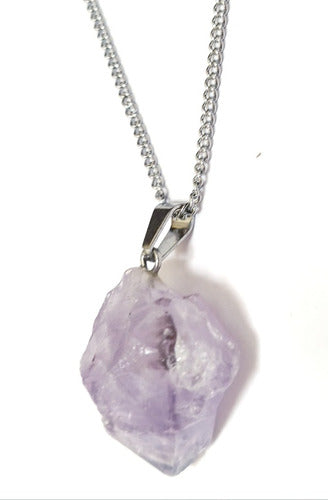 Claudiartesana Amethyst Raw Crystal with Surgical Steel Chain 3