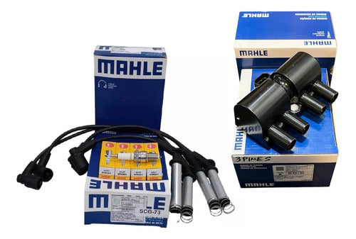 Mahle Ignition Coil + NGK Spark Plugs + Mahle Plug Wires for Chevrolet Meriva 1.8 8v 0