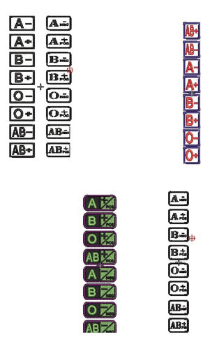 Diseño Matrices Para Maquinas Bordadoras Grupos Sanguineos 0