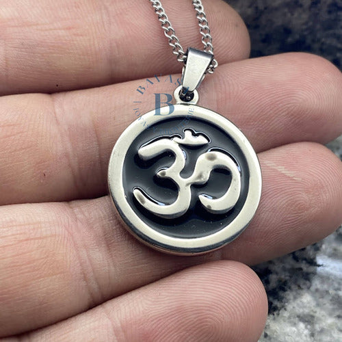 Surgical Steel Amulet Pendant Protection Luck Energy Om with Gift Chain 37