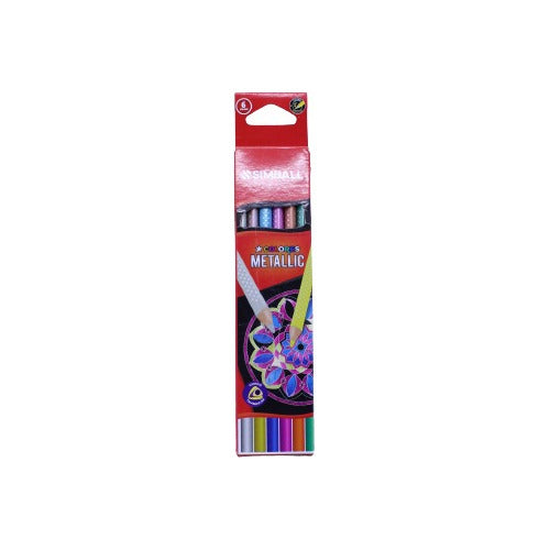 Simball Metallic Color Pencils Grip Triangular Body X6 0