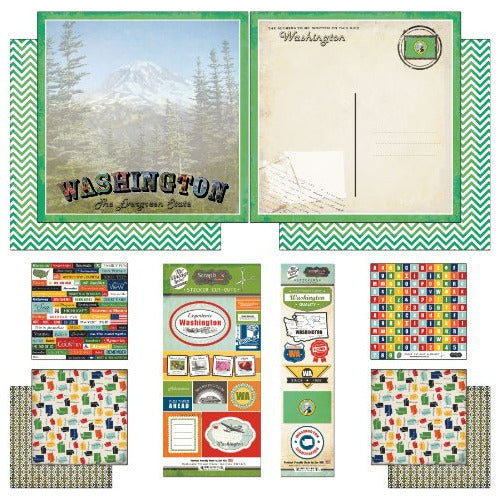 Scrapbook Customs Washington Vintage Scrapbook Kit Wa 0