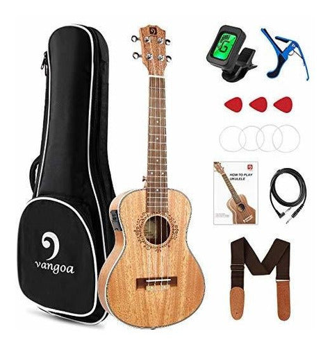 Vangoa Acoustic Electric Ukulele Tenor Caoba Kit 0