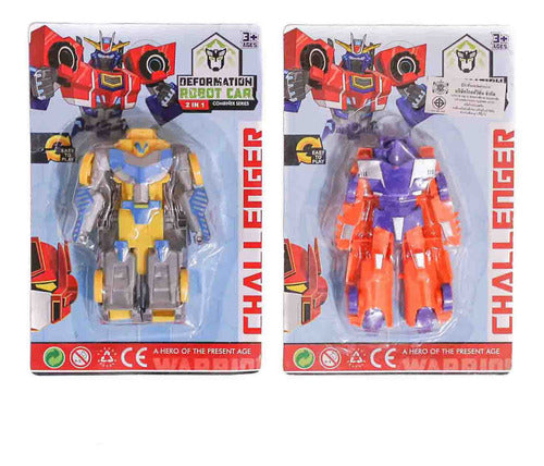 Transformer Robot Car En Blister X2 Uni Mayorista Juguete 0