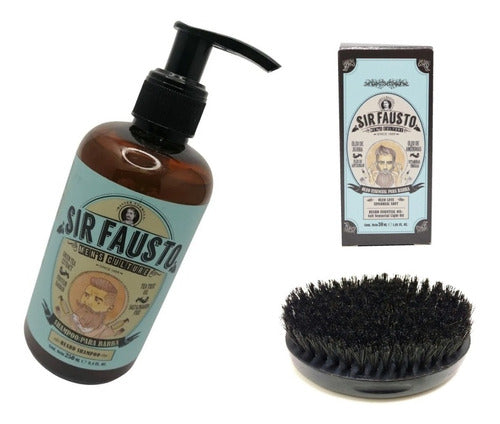 Kit De Limpieza Premium Para Barba Sir Fausto Barberia 0