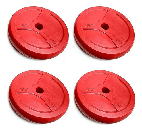 Gym-Man 4 PVC Discs of 2.5 kg for Dumbbell Bars 0