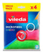 Vileda Microfibra Colors Cleaning Cloths Pack of 4 0